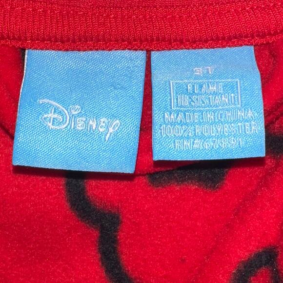 NWT Disney Junior Mickey Mouse Red Hooded Ears Toddler Kids Robe Size 3T - Picture 3 of 12